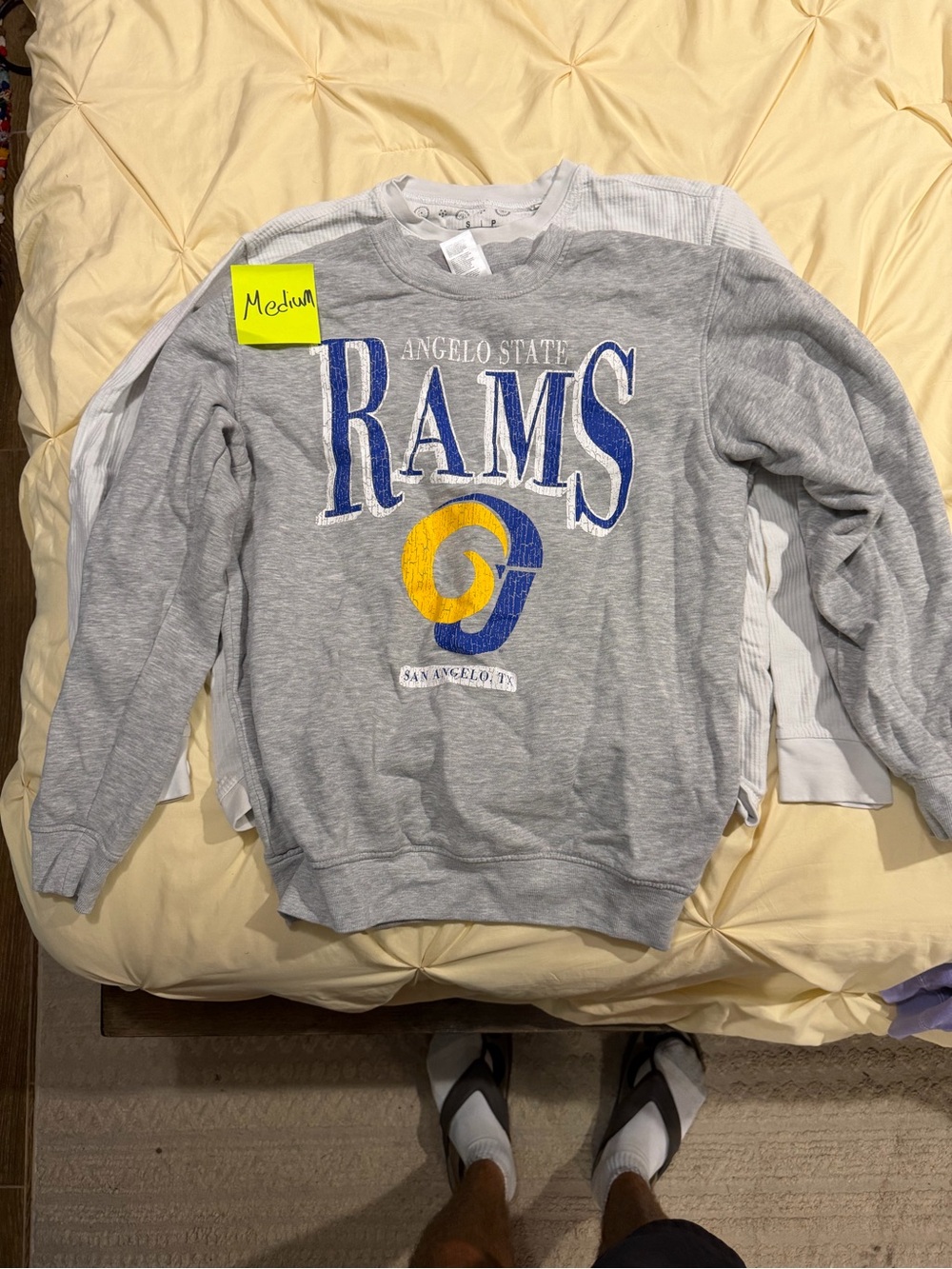 Gray Angelo State Rams Crewneck Sweatshirt